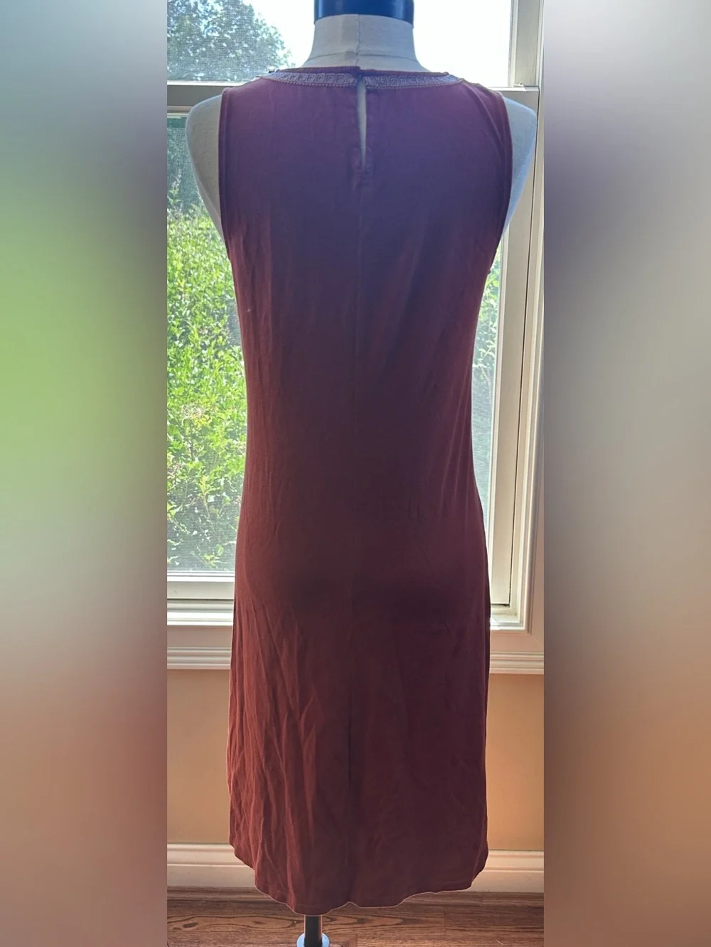 Garnet Hill Boho Embroidered‎ Organic Cotton Knit Dress